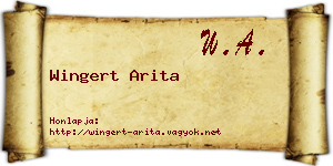 Wingert Arita névjegykártya